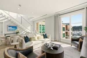The Beacon living area showing large windows